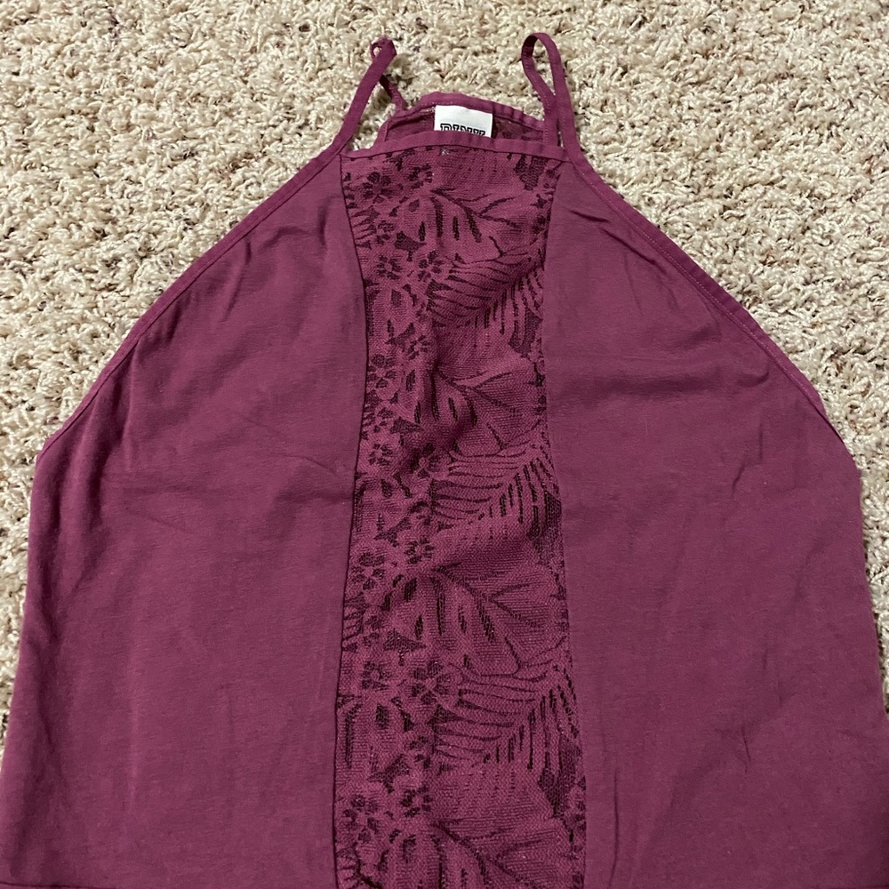 Plum lace high neck body suit